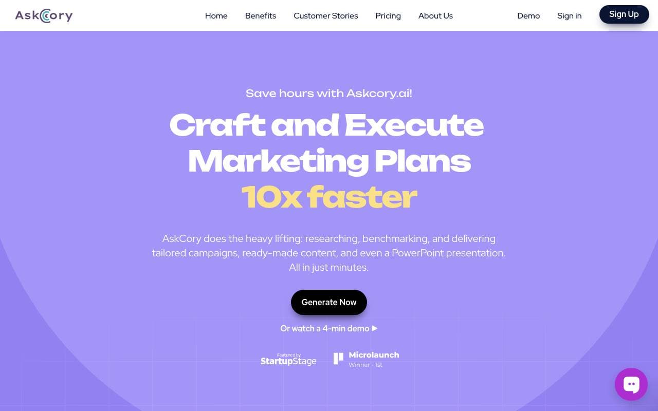 AskCory.ai interface preview