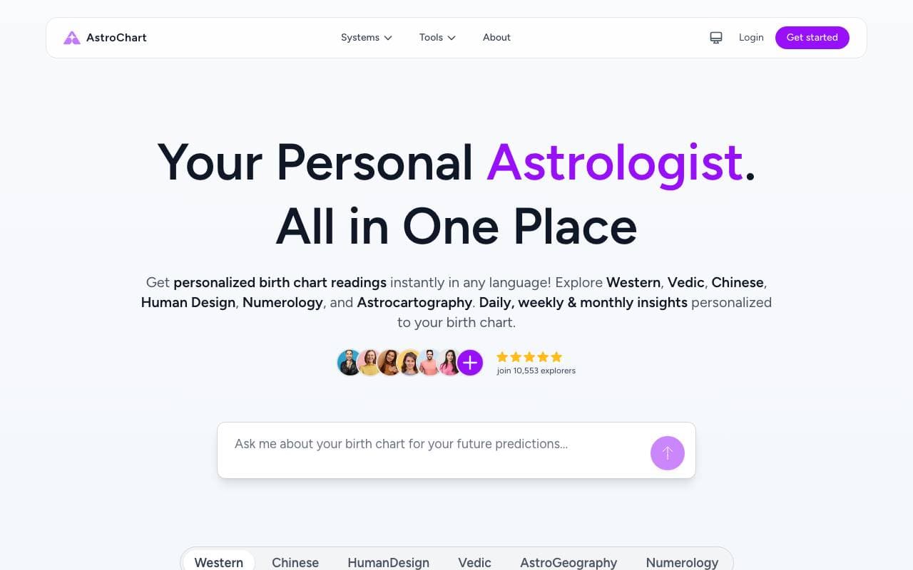 AstroChart.ai interface preview