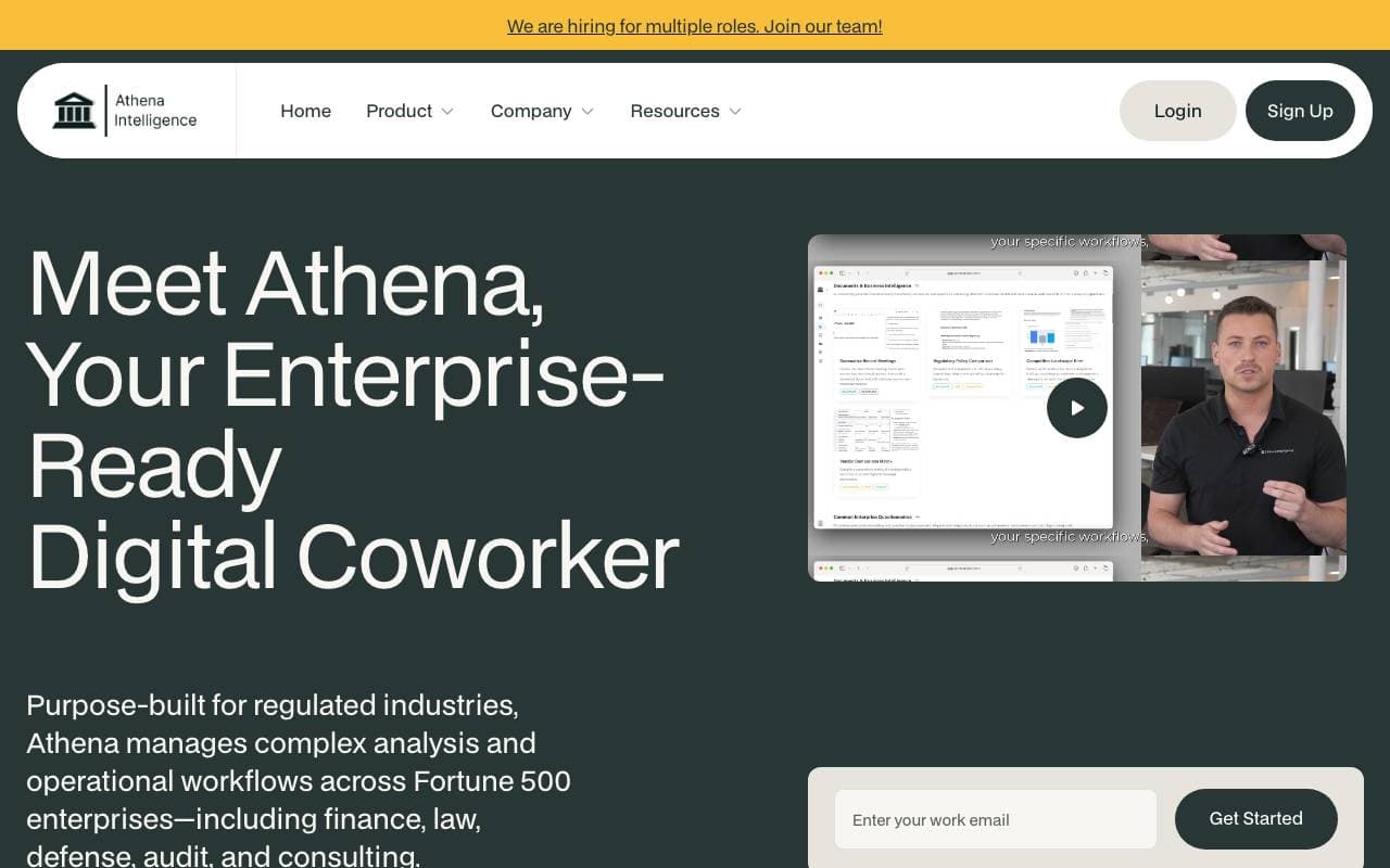 Athena Intelligence interface preview