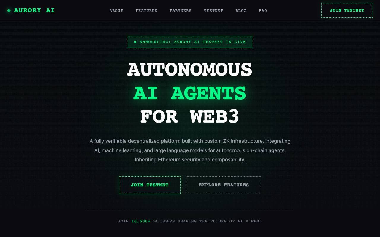 Aurory AI interface preview
