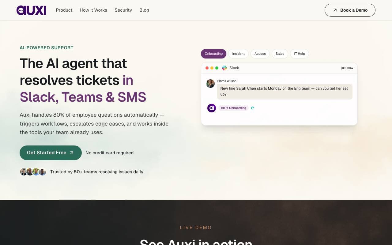 Auxi Labs interface preview