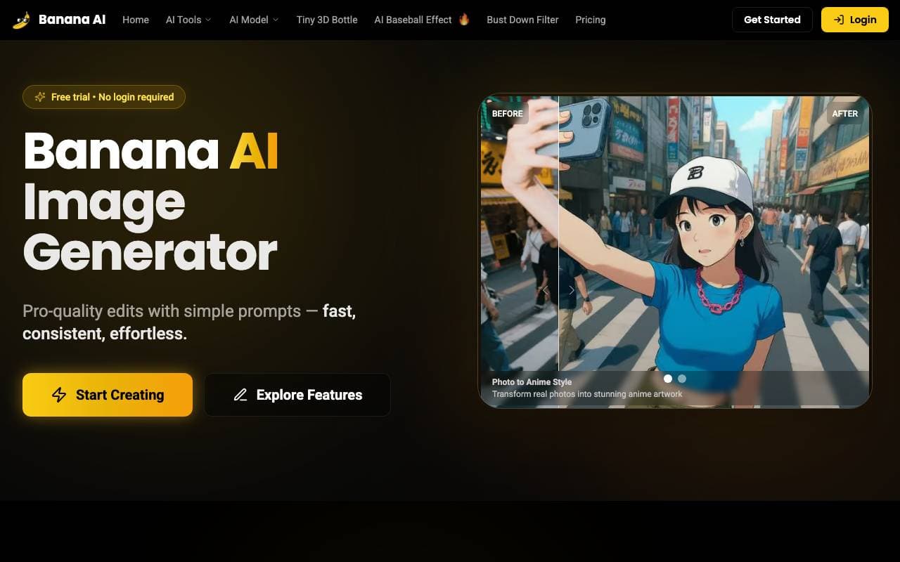 Banana AI Art interface preview