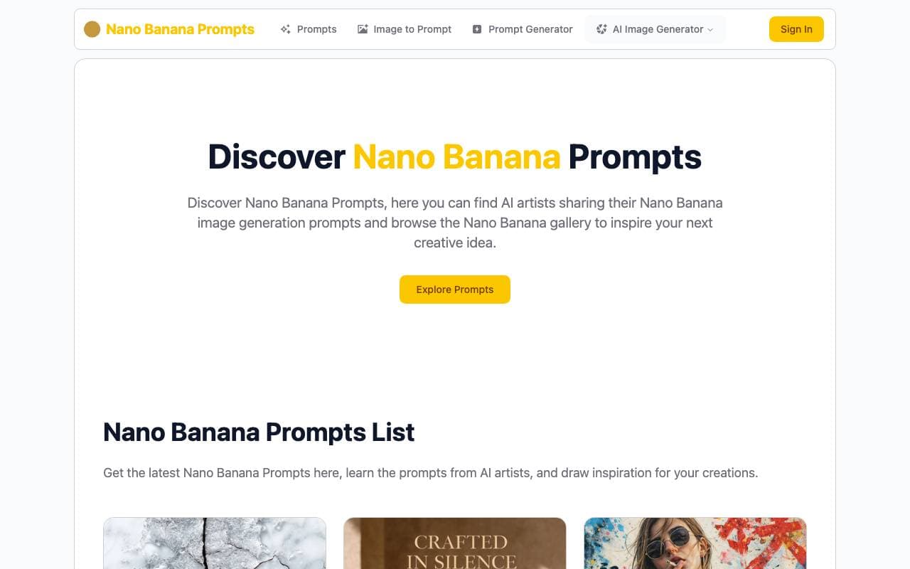 Banana Prompt interface preview