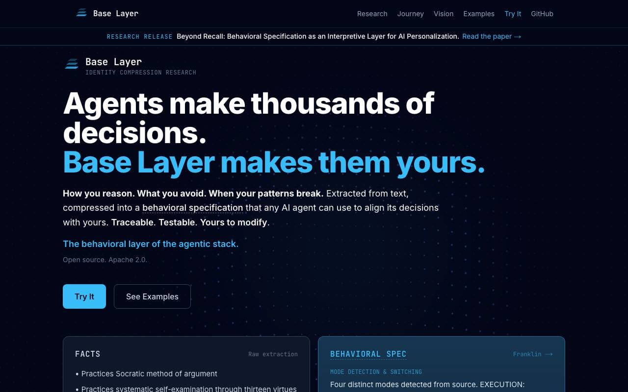 Base Layer interface preview