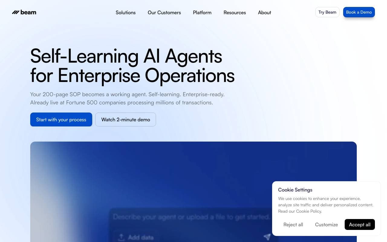Beam AI interface preview