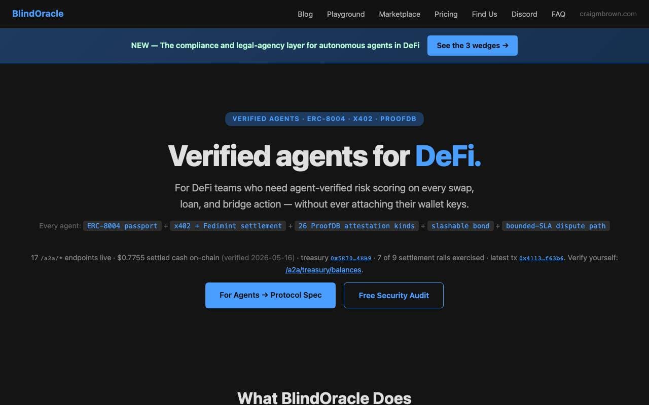 BlindOracle interface preview