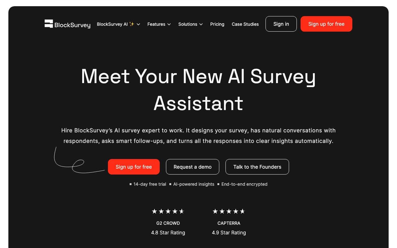 BlockSurvey interface preview