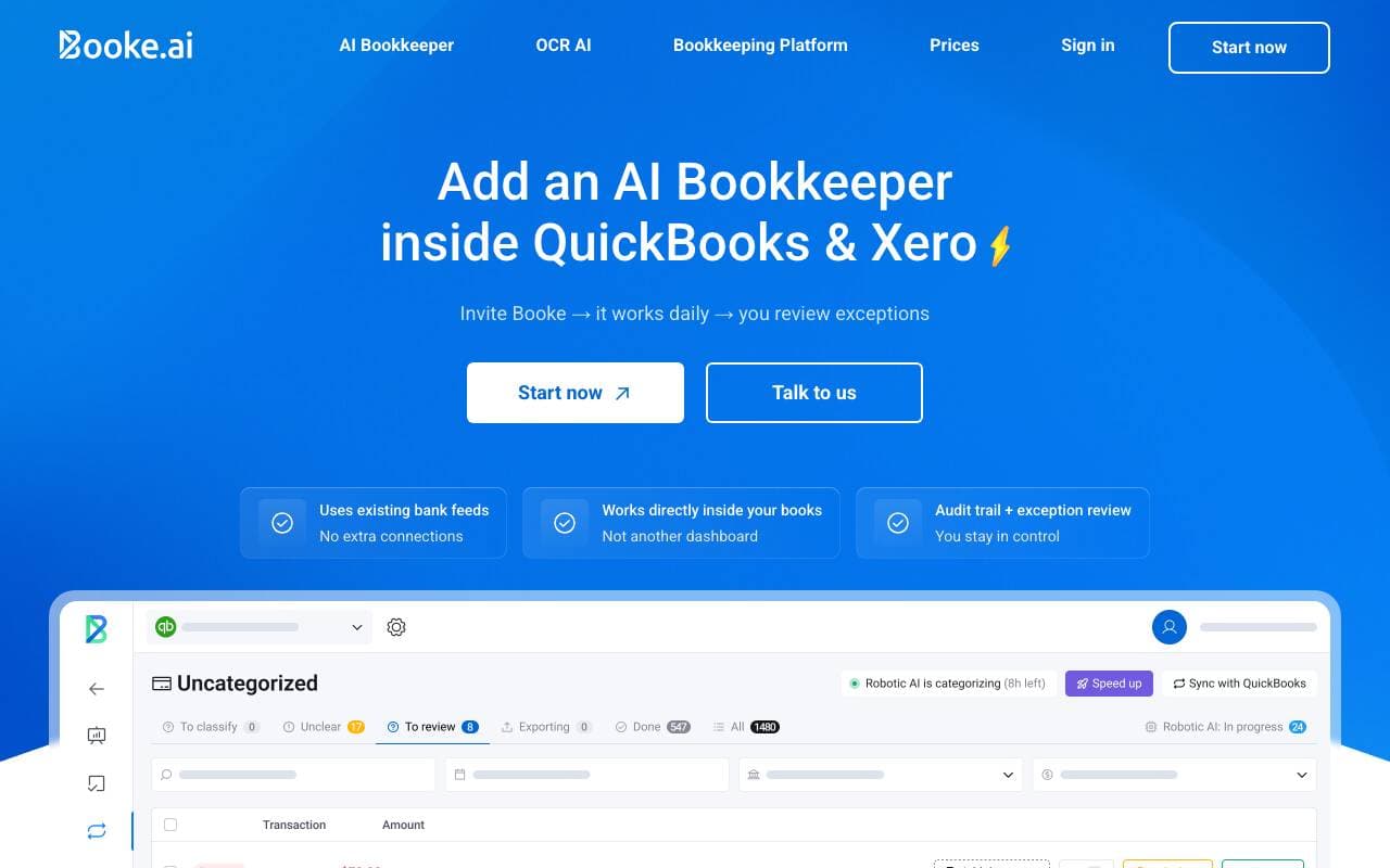 Booke AI interface preview