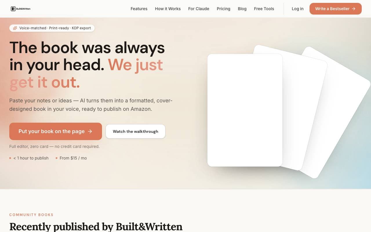 Built&Written interface preview