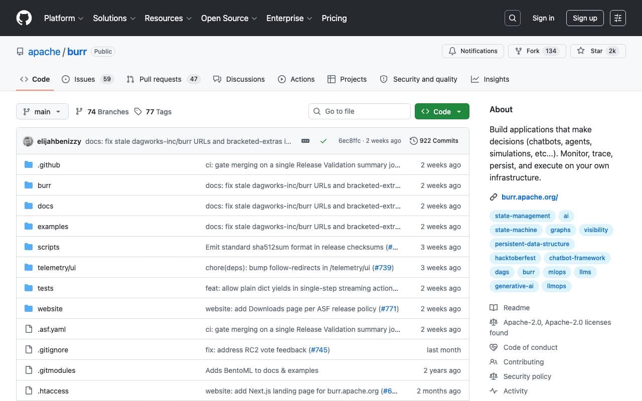 Burr Framework interface preview