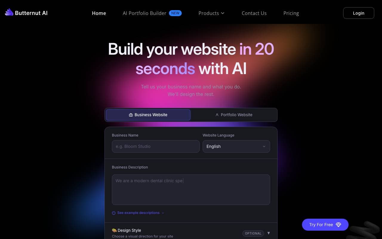 Butternut AI interface preview