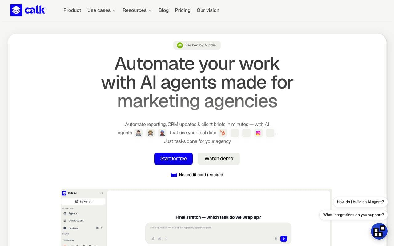 Calk AI interface preview