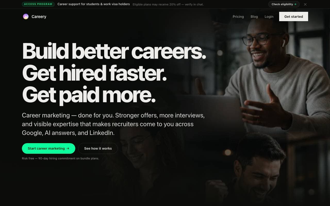 Careery interface preview