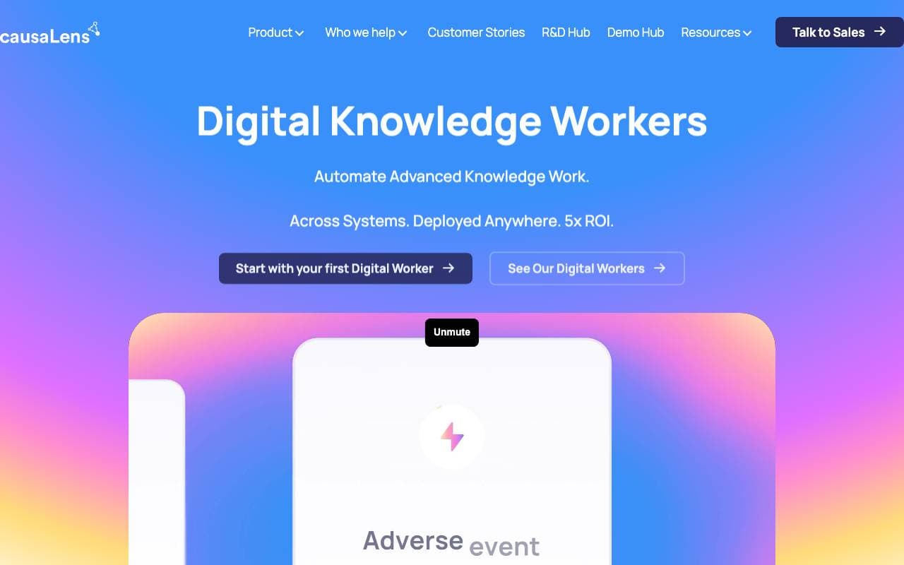 causaLens AI interface preview
