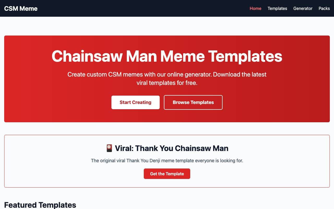 Chainsaw Man Meme Templates interface preview