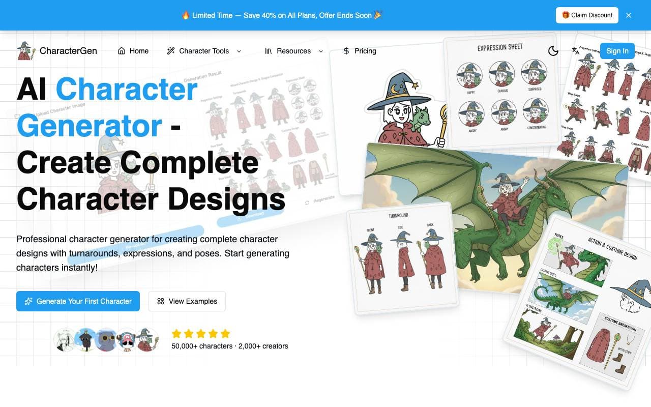 CharacterGen interface preview