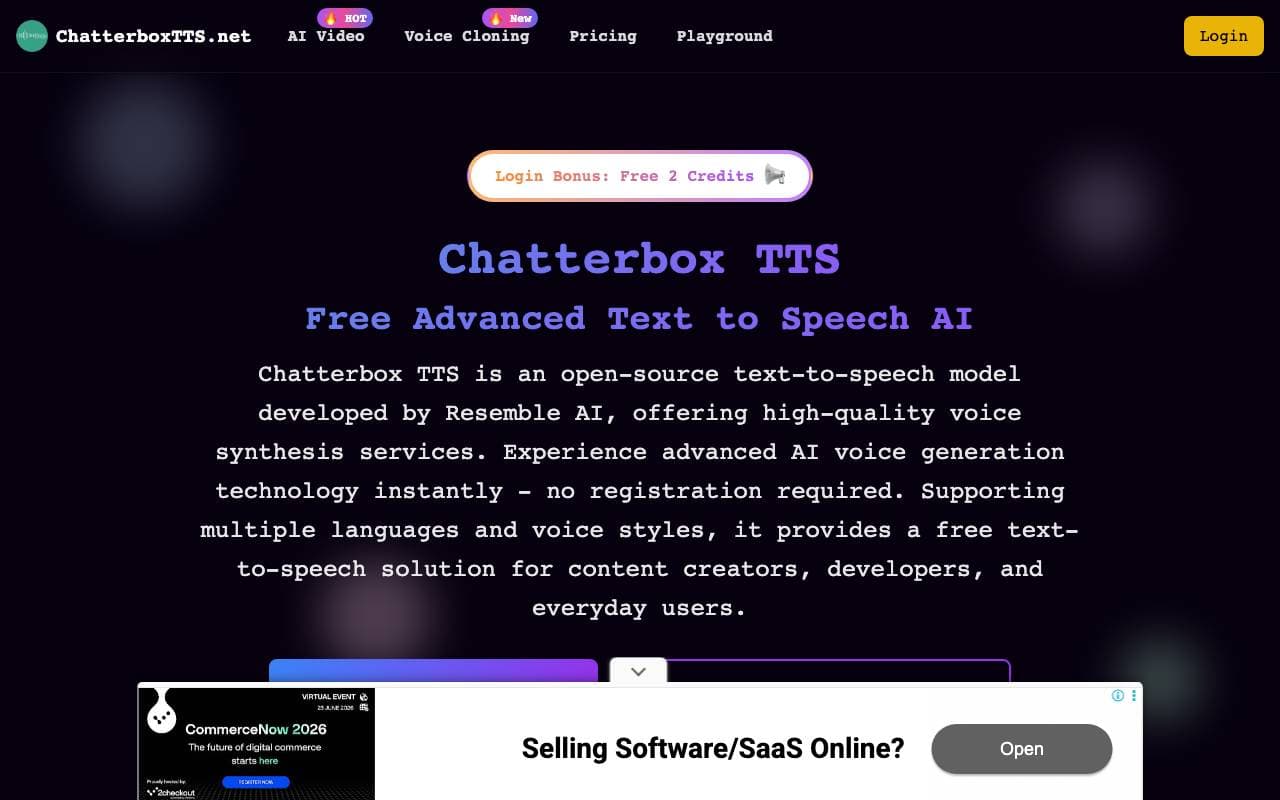 ChatterBoxTTS interface preview