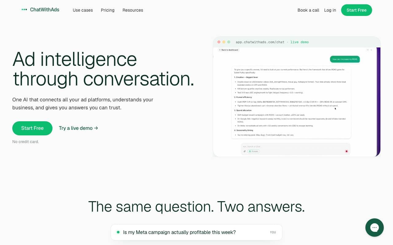 ChatWithAds interface preview