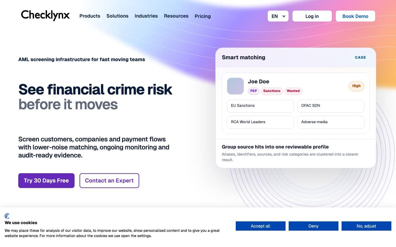Checklynx AML Agent interface preview