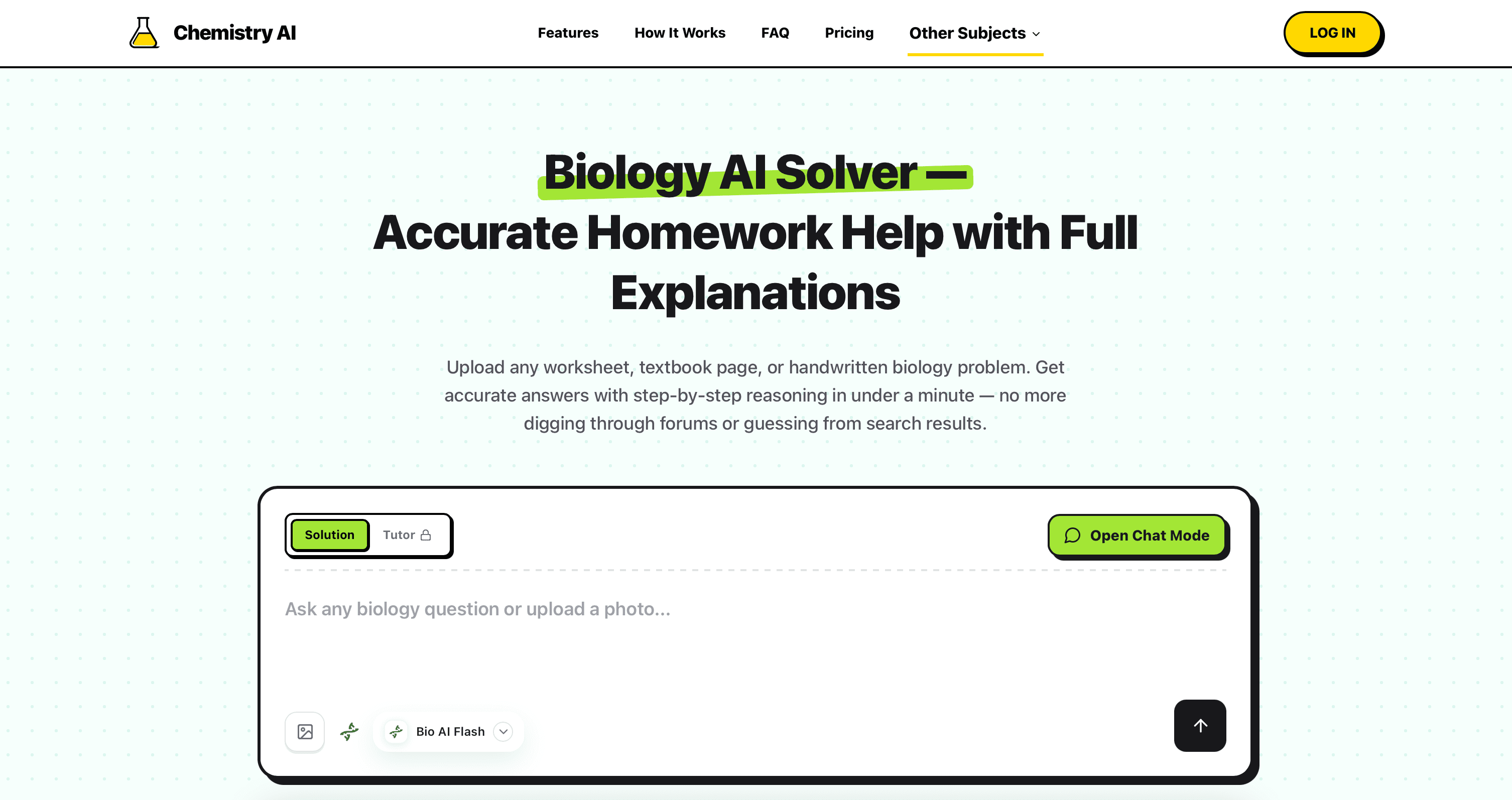 Biology AI interface preview