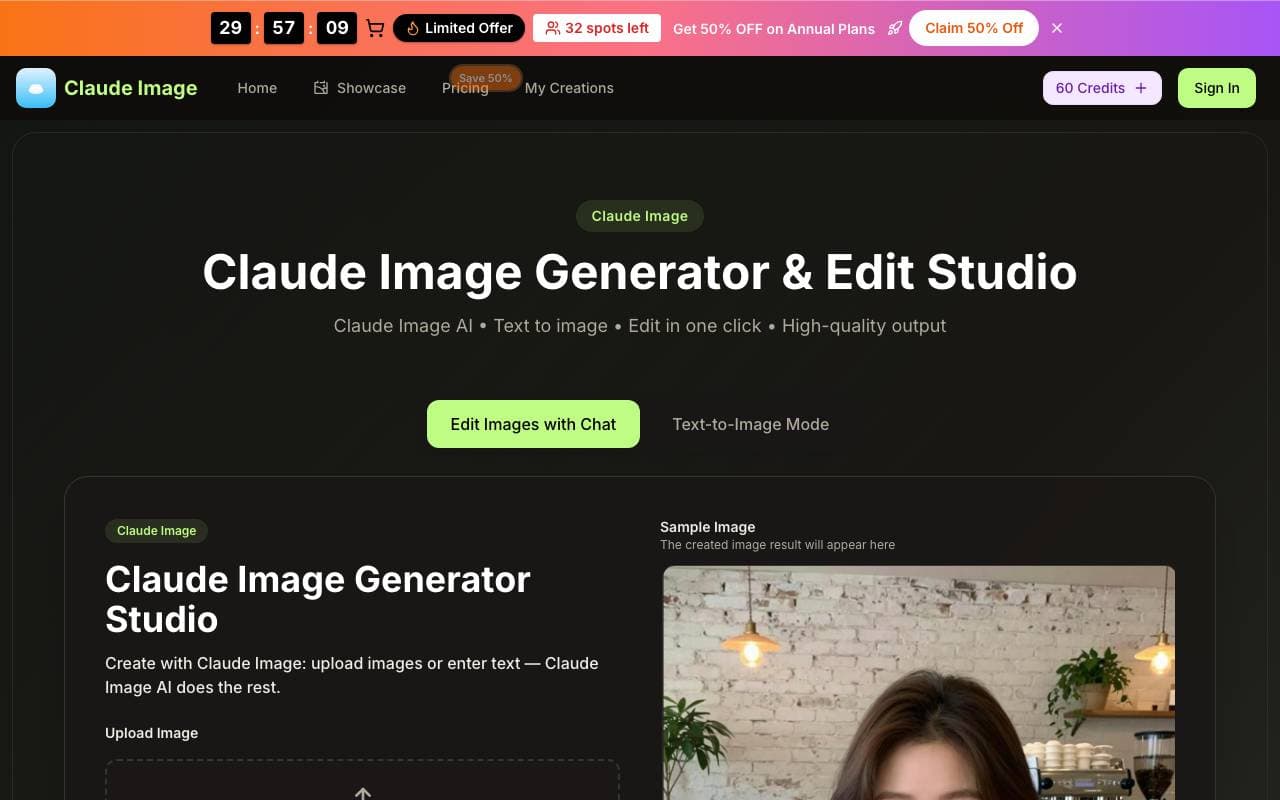 Claude Image interface preview