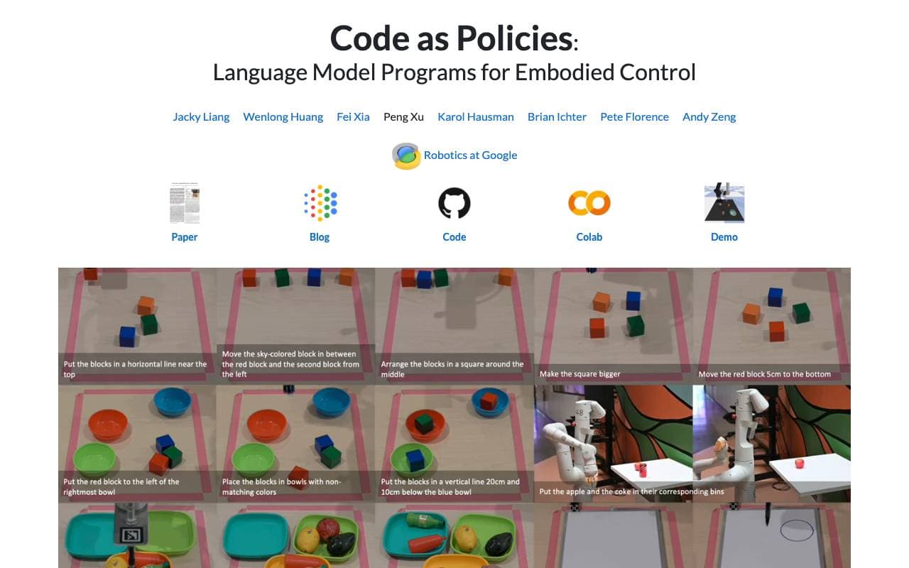 Code as Policies interface preview