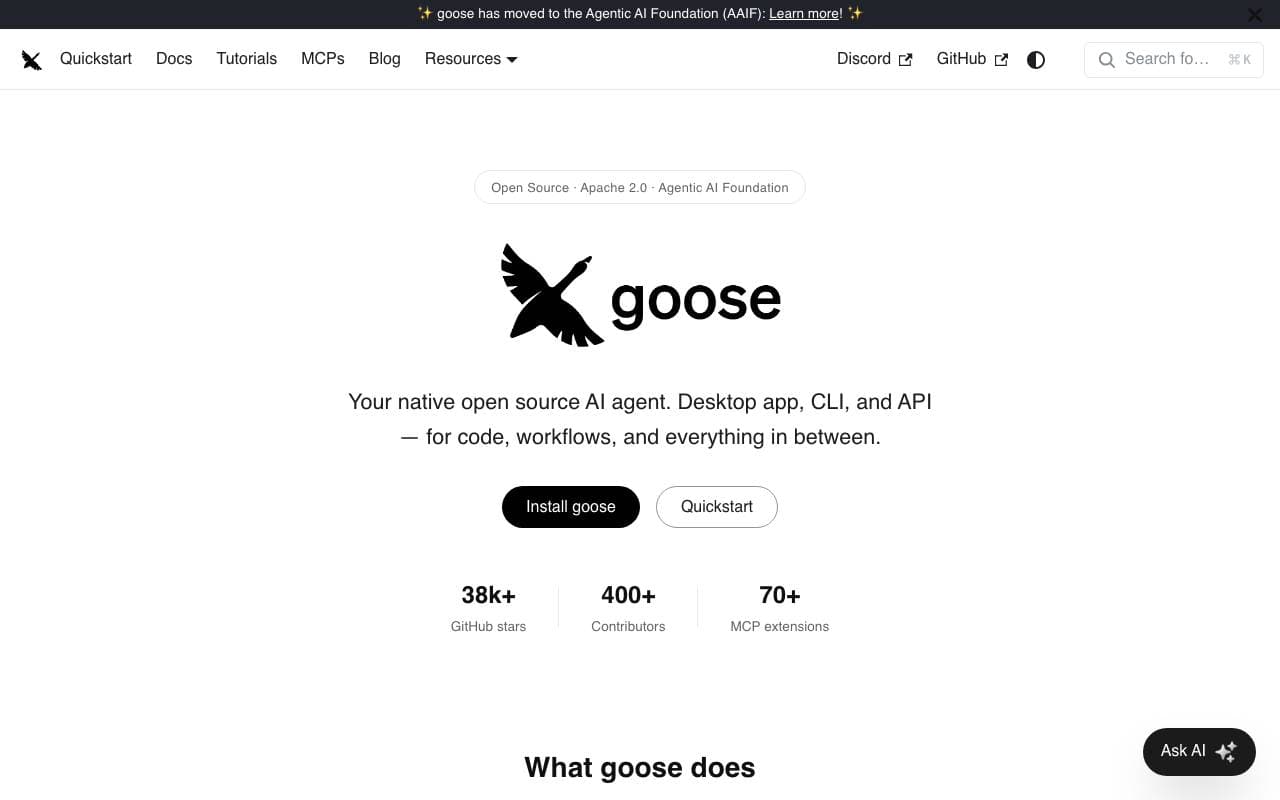 Codename Goose interface preview