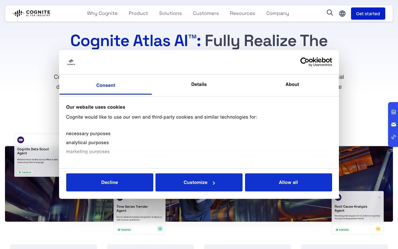 Cognite Atlas AI interface preview