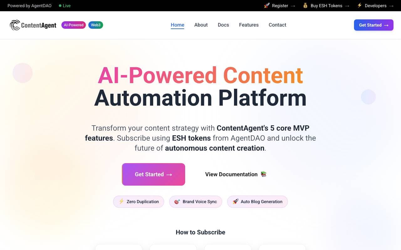 ContentAgent interface preview