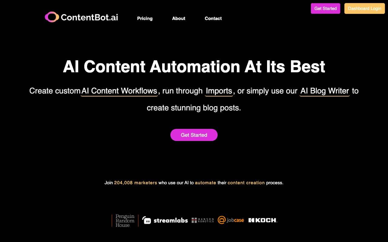 ContentBot interface preview