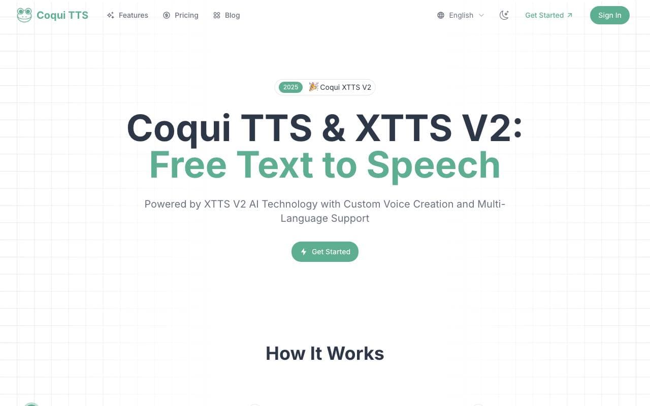 Coqui TTS interface preview