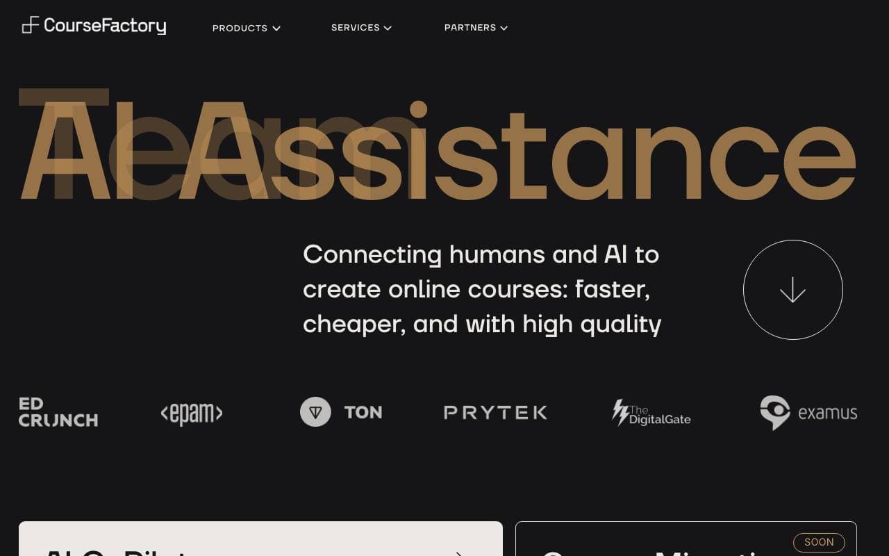 CourseFactory AI interface preview