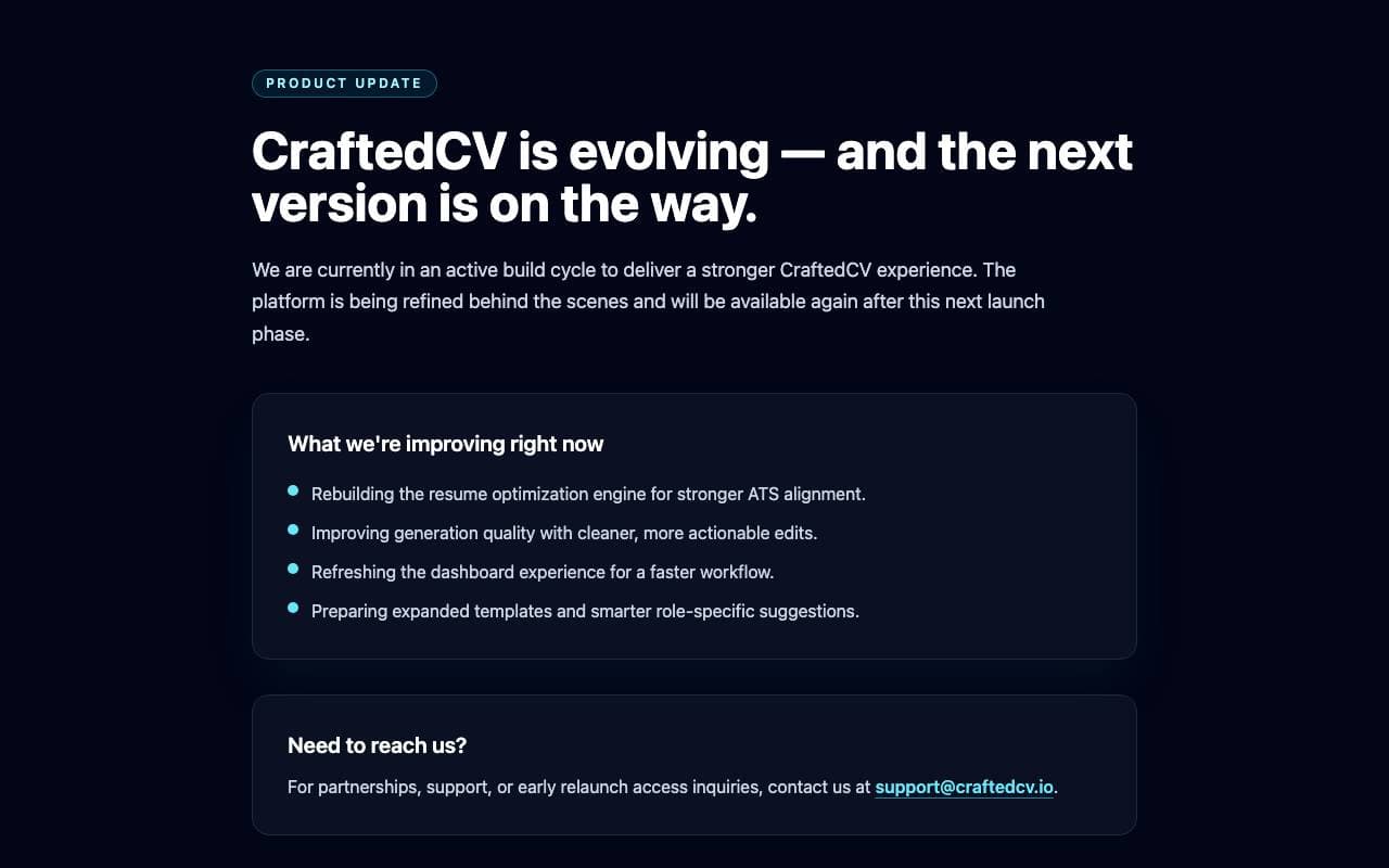 CraftCV interface preview