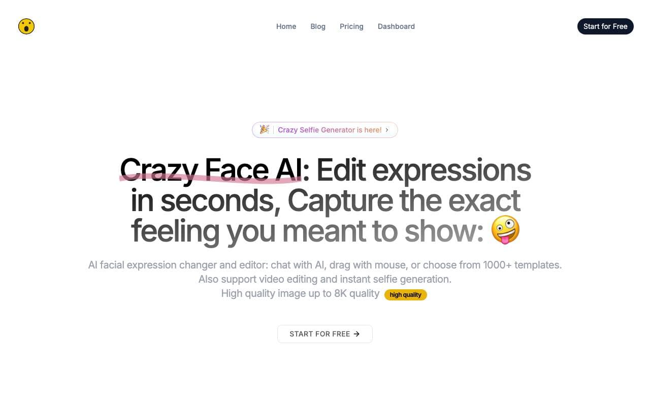 Crazy Face AI interface preview