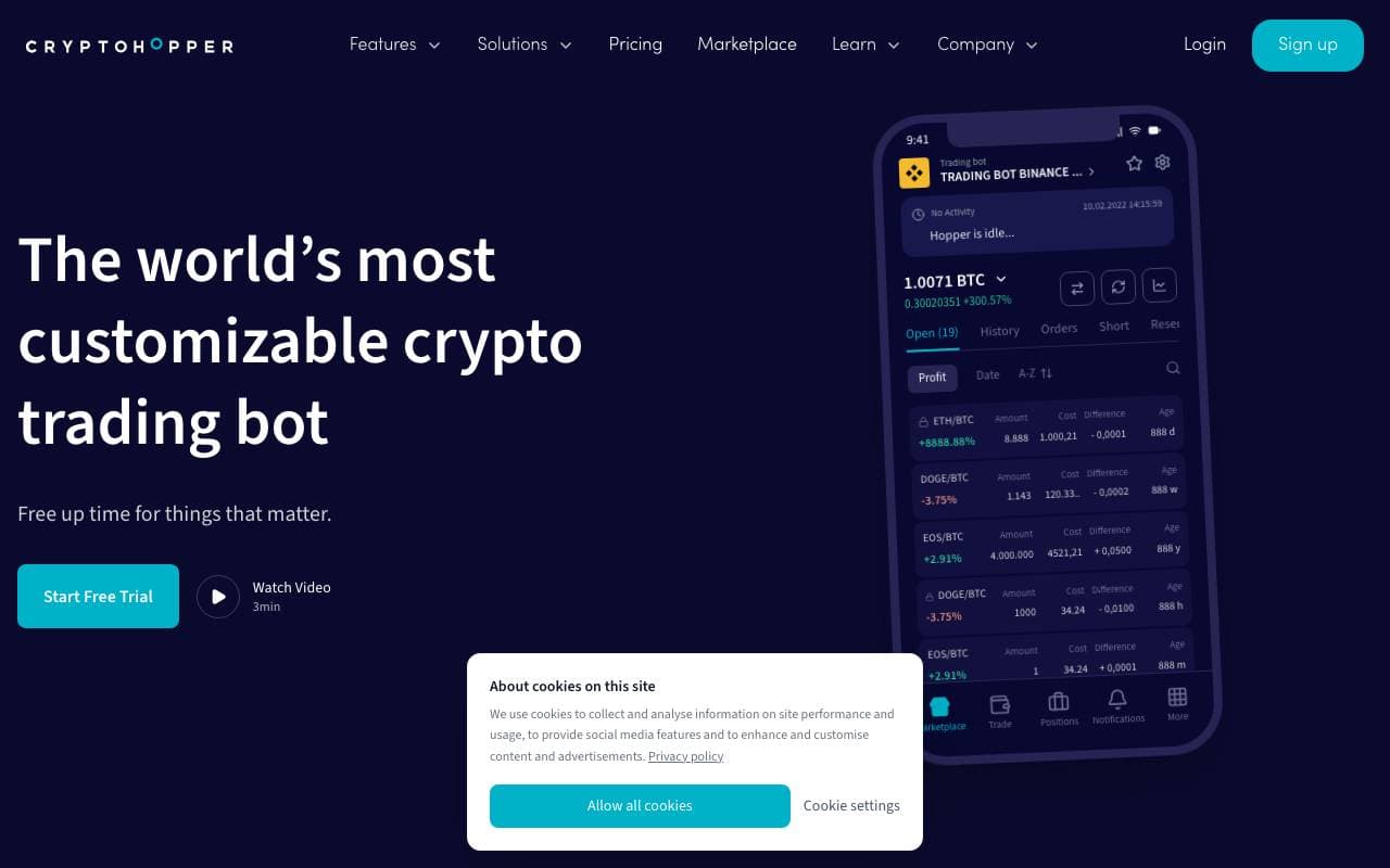 Cryptohopper interface preview