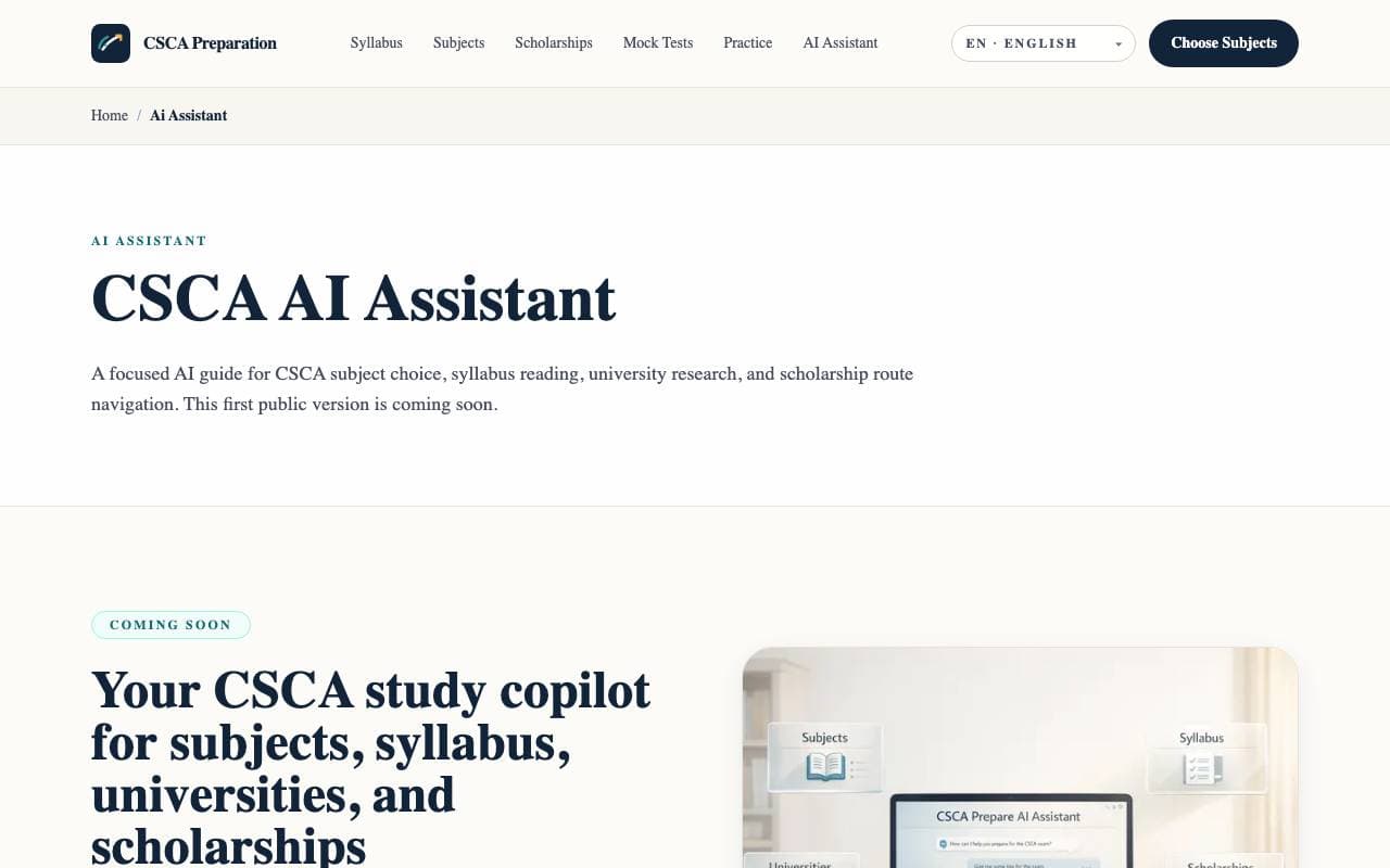CSCA AI Assistant interface preview