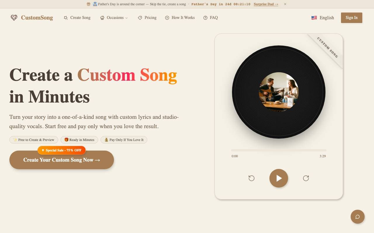 Custom Song interface preview