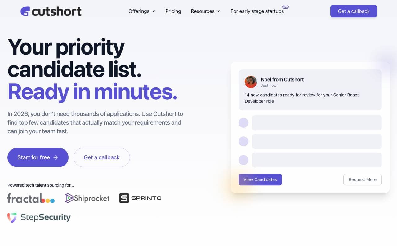 Cutshort AI interface preview
