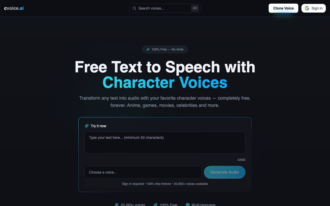 cvoice.ai interface preview