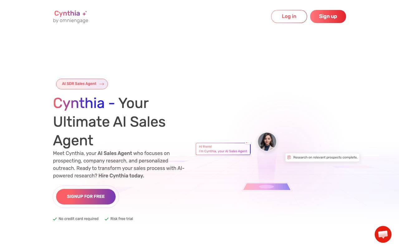 Cynthia AI interface preview