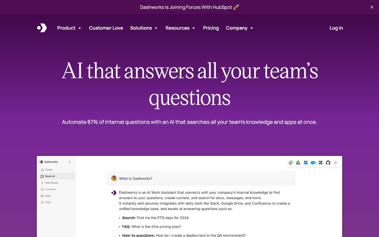 Dashworks AI interface preview