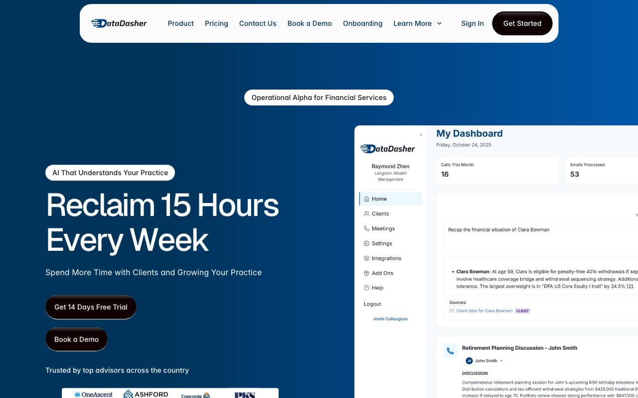 DataDasher interface preview