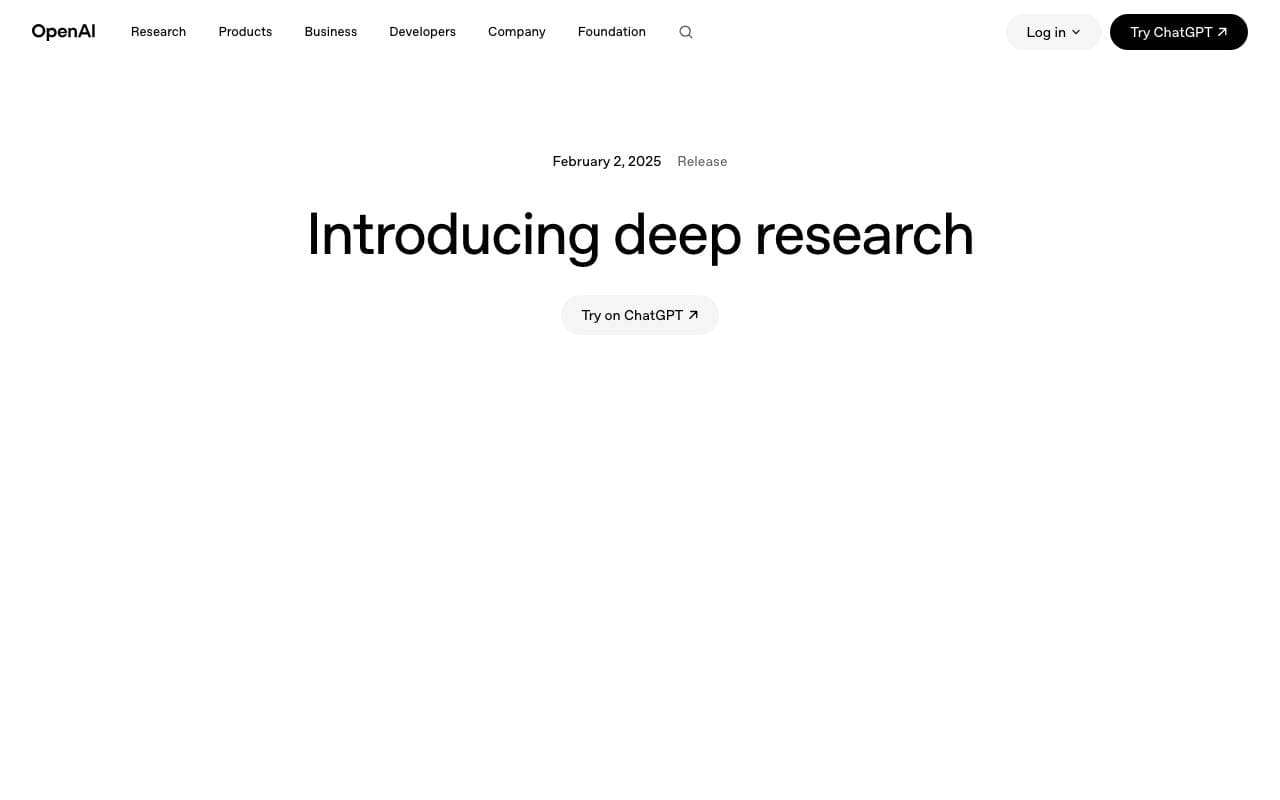 Deep Research Agent interface preview