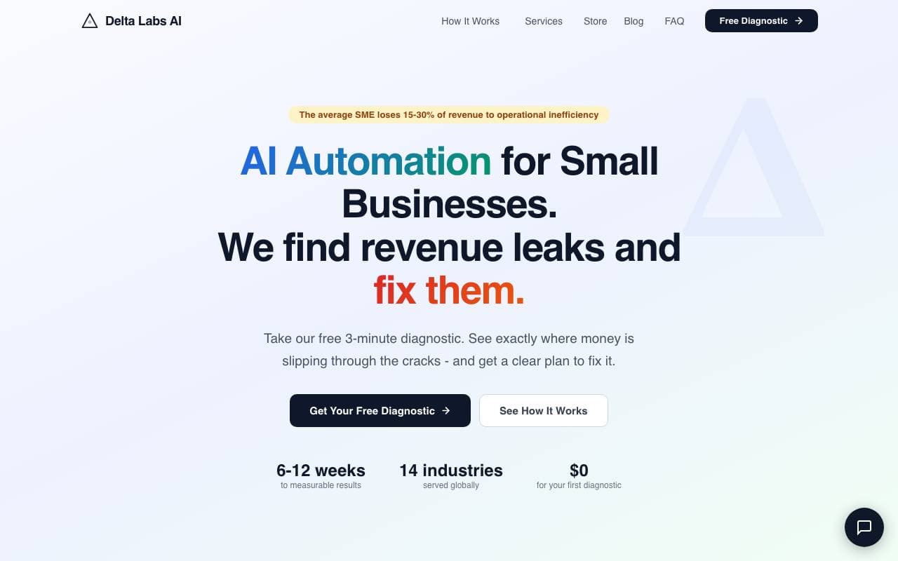 Delta Labs AI interface preview