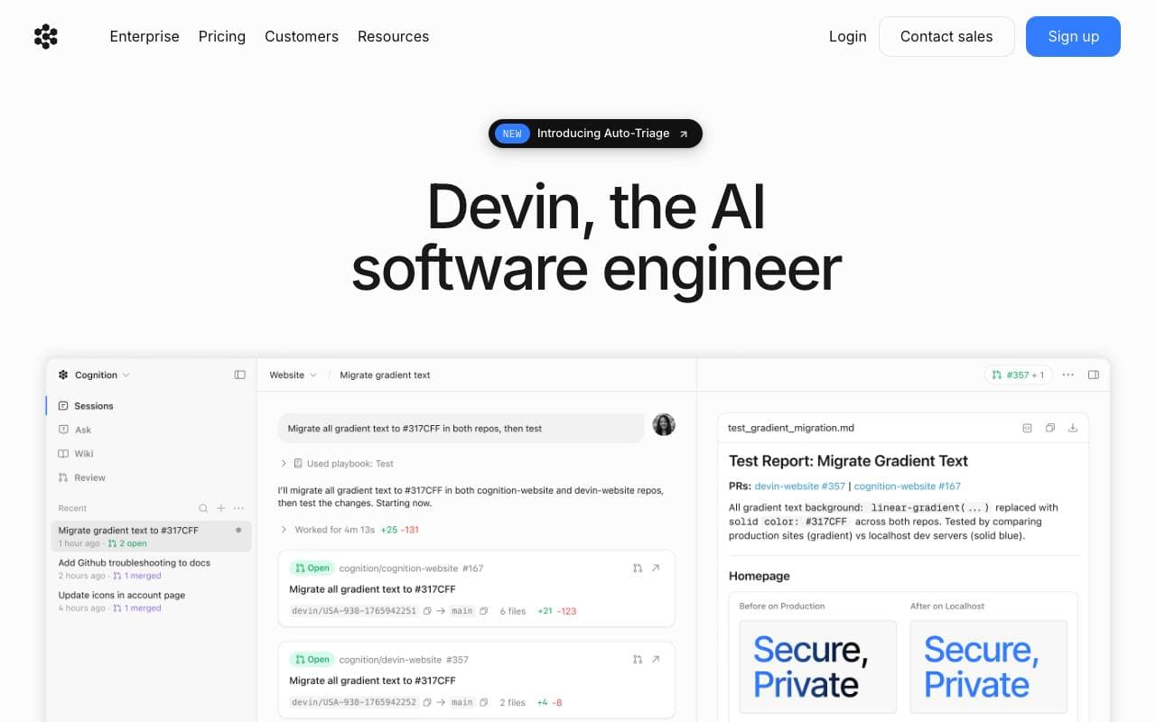 Devin AI interface preview