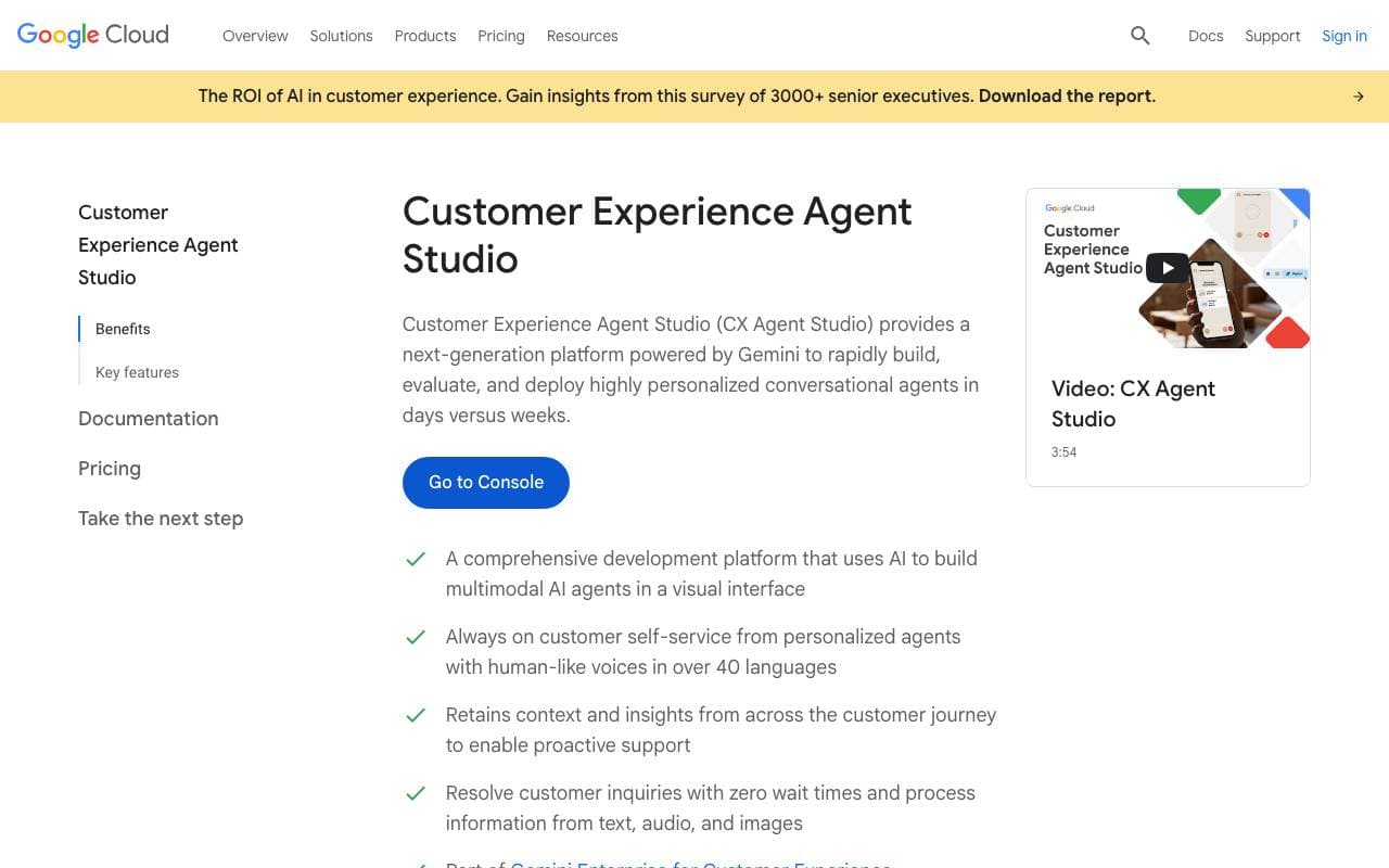 Dialogflow CX - Conversational AI Agent interface preview