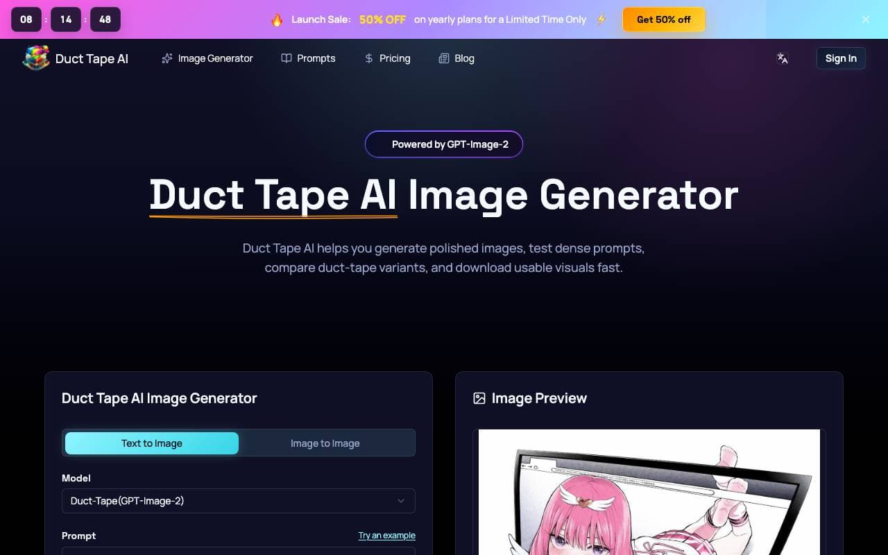 Duct Tape AI interface preview