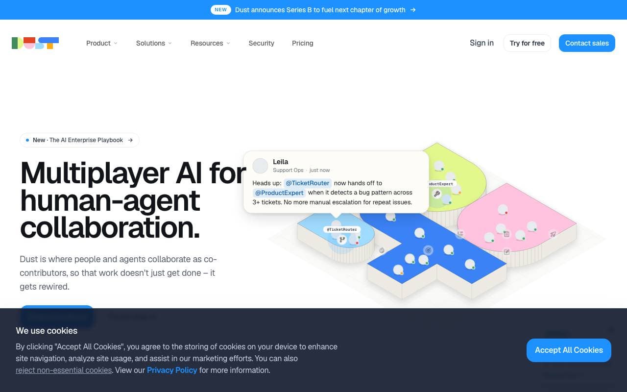 Dust AI interface preview