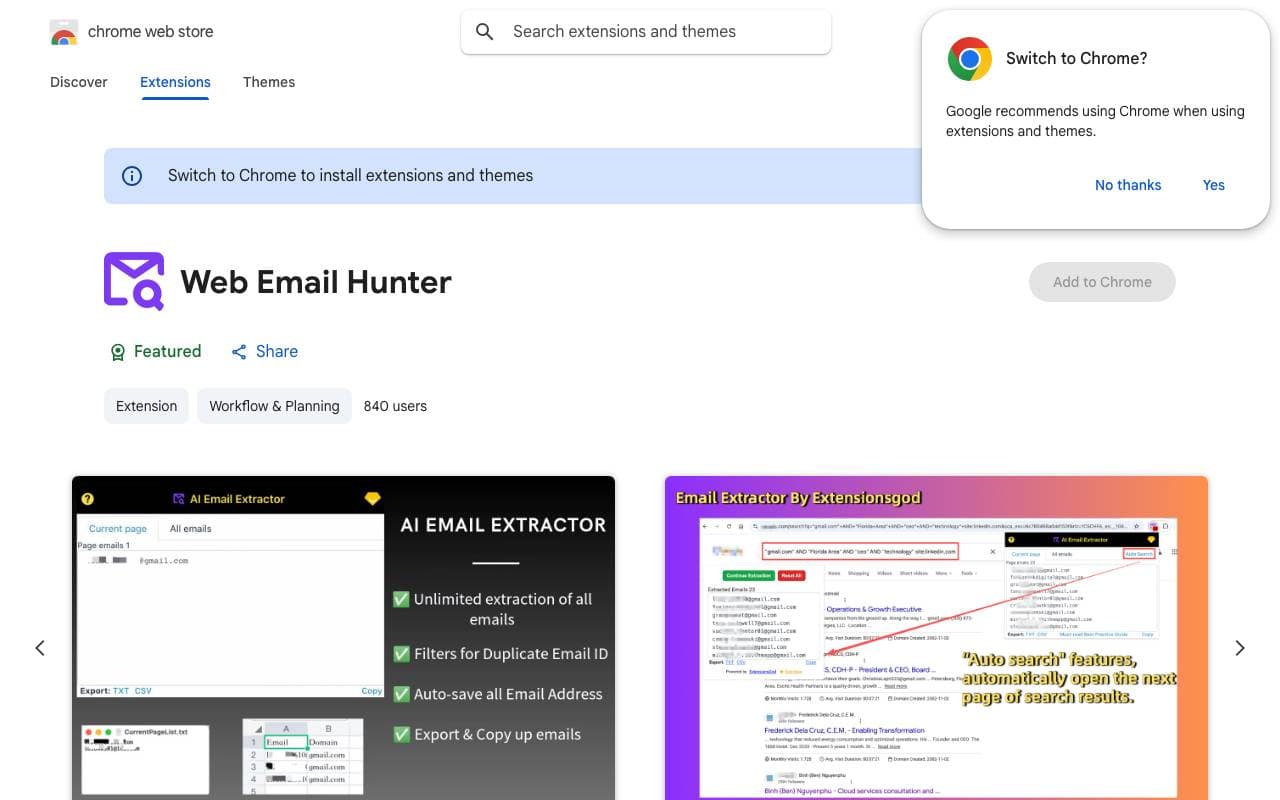 Email AI Extractor interface preview