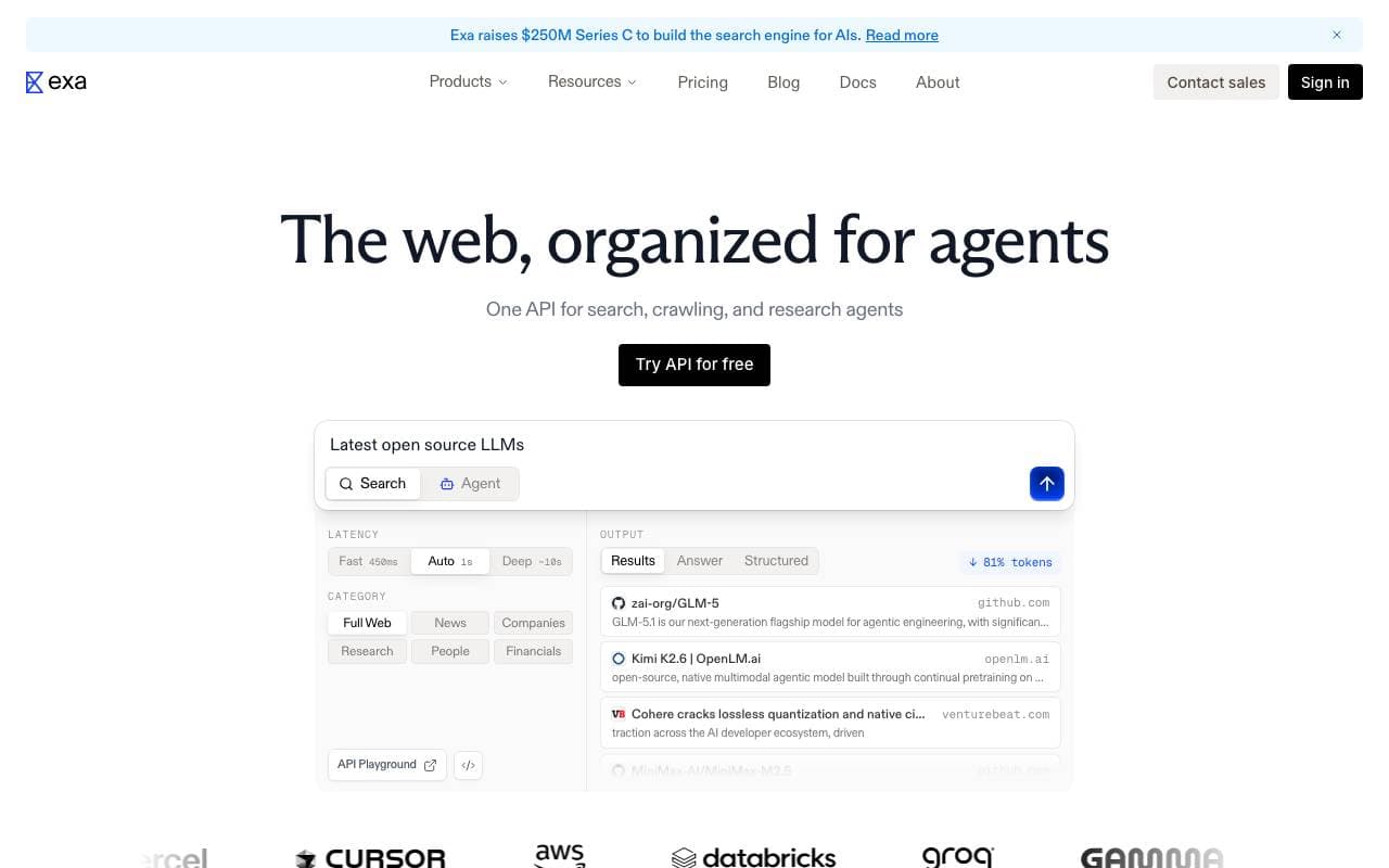 Exa.ai interface preview
